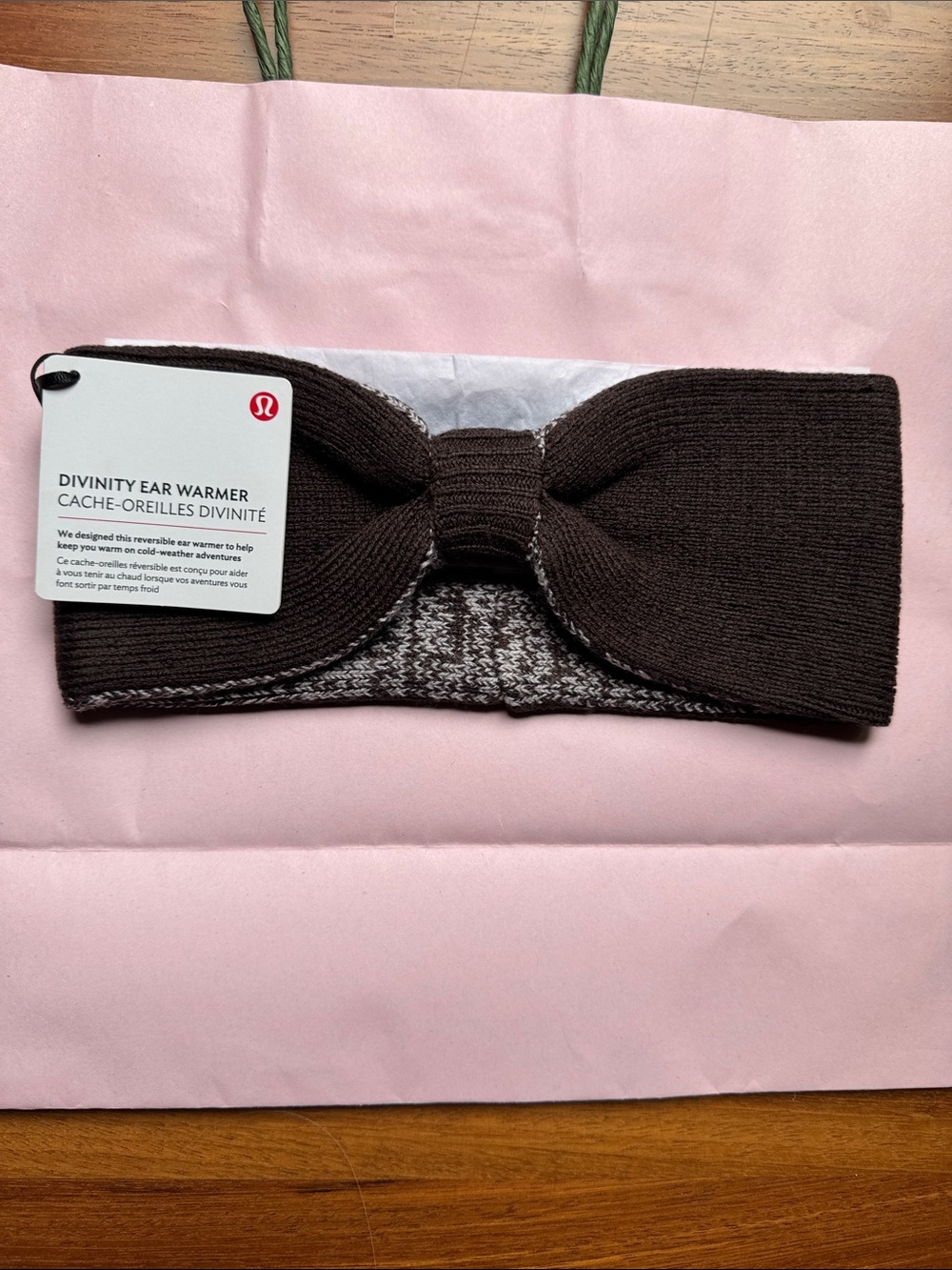 NWT lululemon athletica Reversible Knitted Ear Warmer Headband - Brown